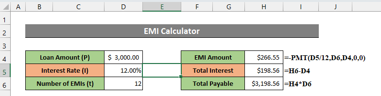 calculate total interest and total payable in table